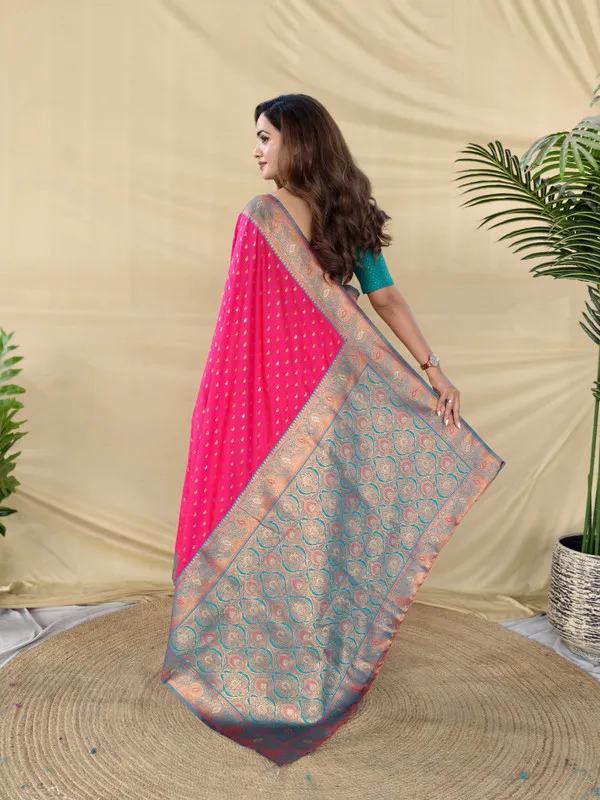 Pink_Paithani_Silk_Weaving_Saree_For_Women