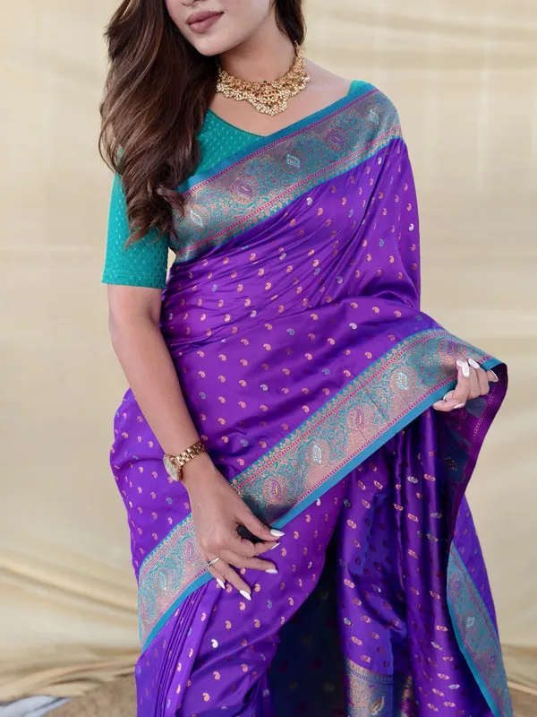 Purple_Paithani_Silk_Weaving_Saree_For_Women