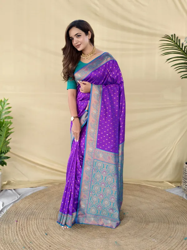 Purple_Paithani_Silk_Weaving_Saree_For_Women