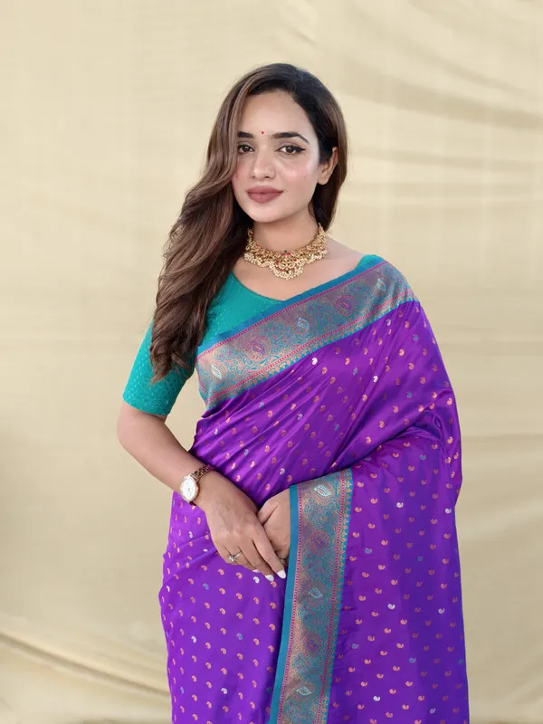 Purple_Paithani_Silk_Weaving_Saree_For_Women