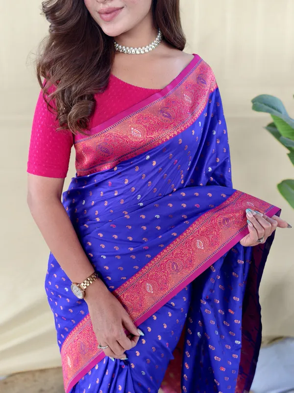 Violet_Paithani_Silk_Weaving_Saree_For_Women