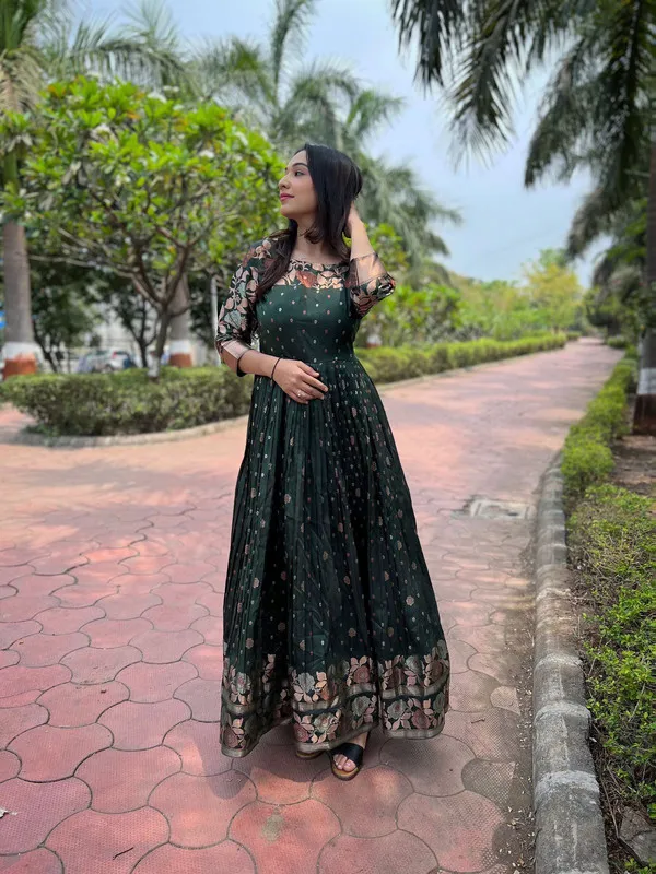 Green_Soft_Silk_Copper_Weaving_Ethnic_Dresses_Gown_For_Women
