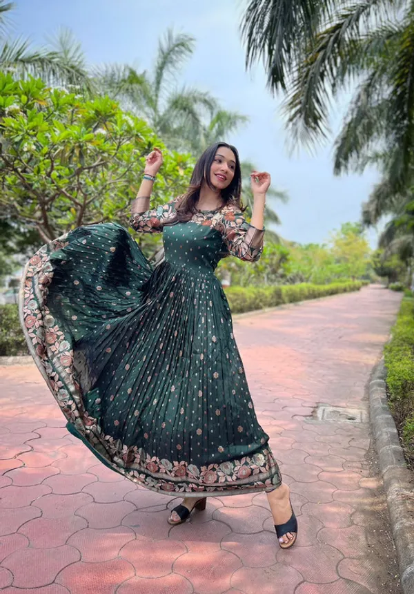 Green_Soft_Silk_Copper_Weaving_Ethnic_Dresses_Gown_For_Women