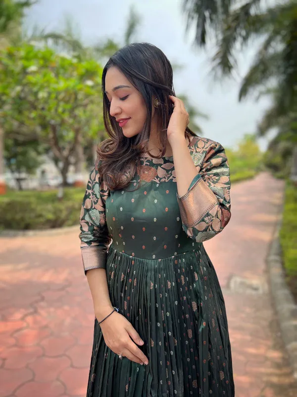 Green_Soft_Silk_Copper_Weaving_Ethnic_Dresses_Gown_For_Women
