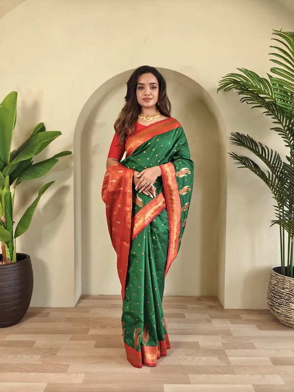 Green_Paithani_Silk_Weaving_Saree_For_Women