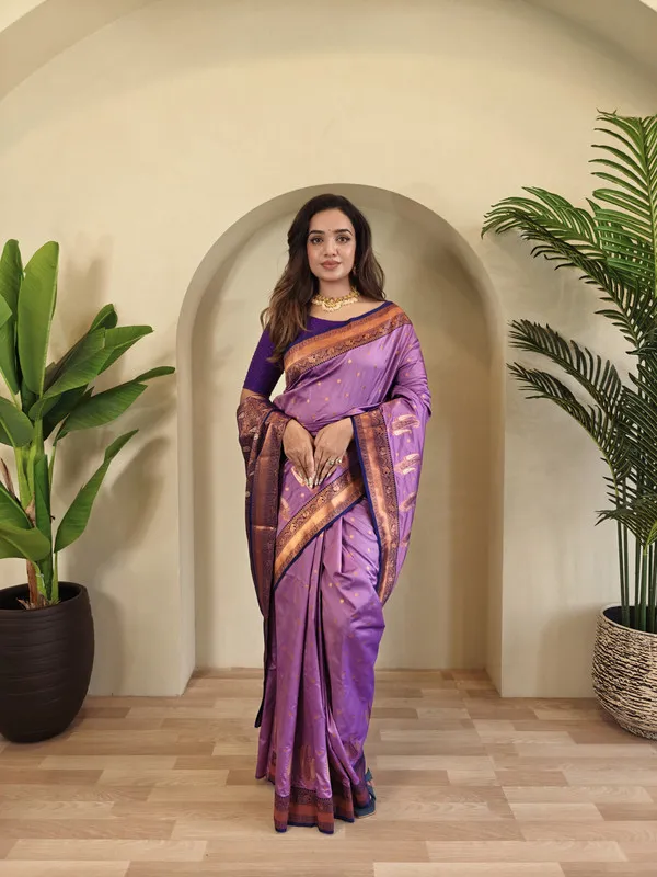 Lavender_Paithani_Silk_Weaving_Saree_For_Women