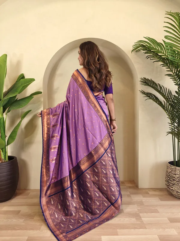 Lavender_Paithani_Silk_Weaving_Saree_For_Women
