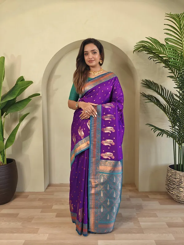 Purple_Paithani_Silk_Weaving_Saree_For_Women