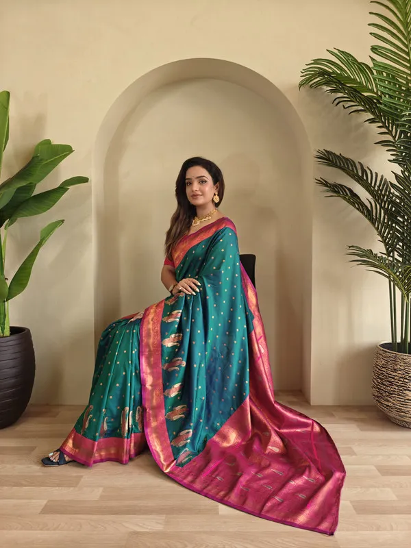 Rama_Paithani_Silk_Weaving_Saree_For_Women
