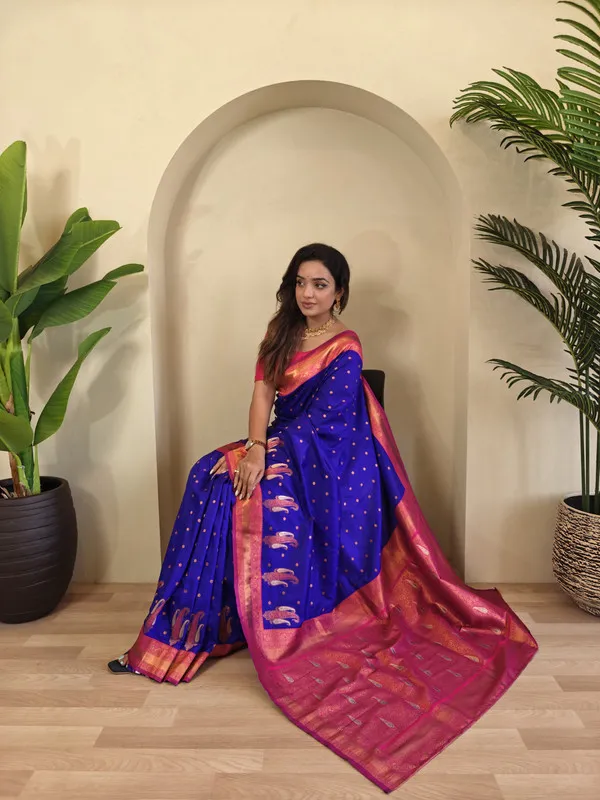 Violet_Paithani_Silk_Weaving_Saree_For_Women