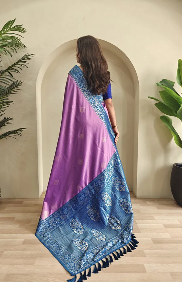 Lavender_Dual_Tone_Silk_Weaving_Saree_For_Women