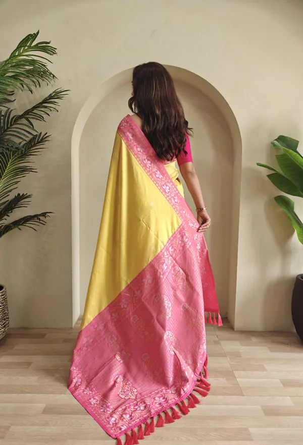 Lemon_Dual_Tone_Silk_Weaving_Saree_For_Women