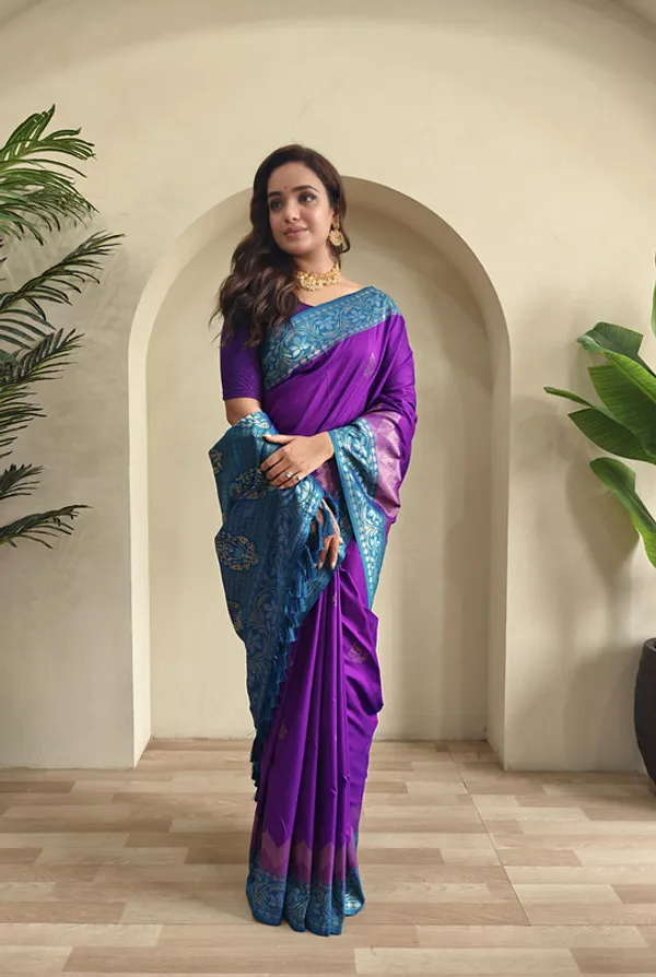 Purple_Dual_Tone_Silk_Weaving_Saree_For_Women