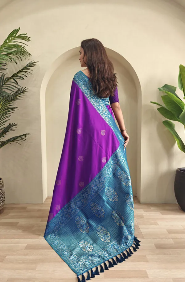 Purple_Dual_Tone_Silk_Weaving_Saree_For_Women