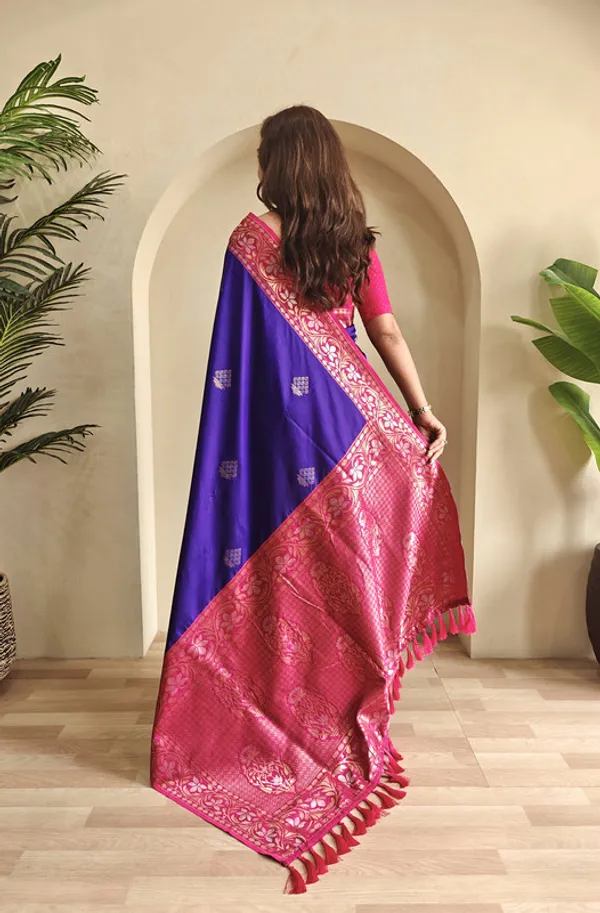 Violet_Dual_Tone_Silk_Weaving_Saree_For_Women