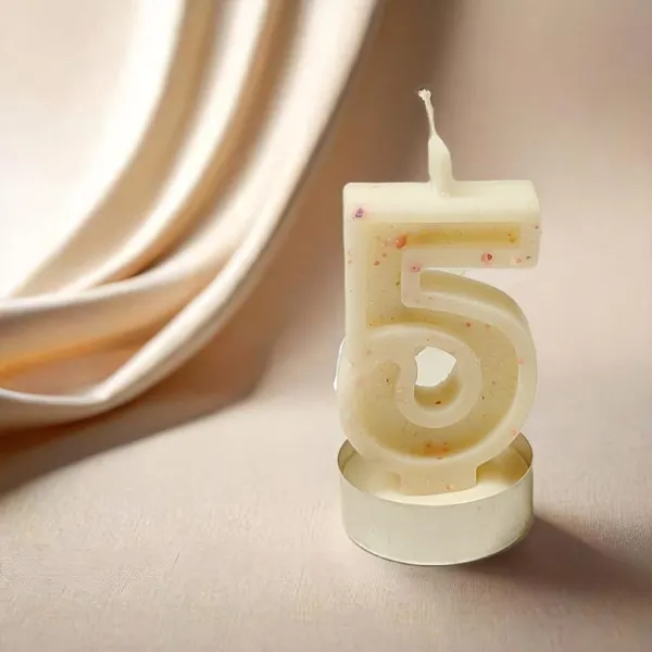 Pack_Of_2_Cream_Number_5_Candle_And_Yellow_Stone_Lace_Glass_Candle_For_Home_Decor_Combo