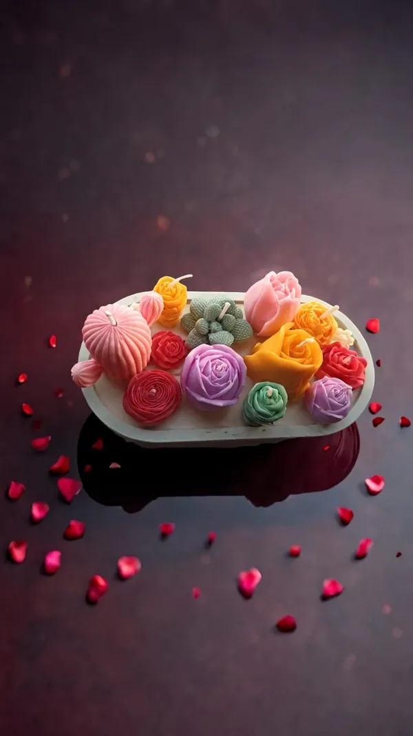 Multicolour_Blossom_Glow_Decorative_Candle_For_Home_Decor