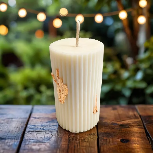 White_Ribbed_Pillar_Candle_For_Home_Decor