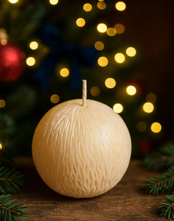 White_Designer_Round_Ball_Candle_For_Home_Decor