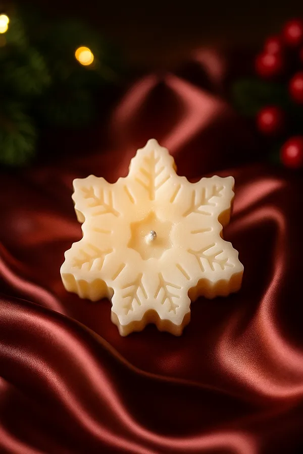 Pack_Of_4_Cream_Snow_Flake_Christmas_Candle_For_Home_Decor