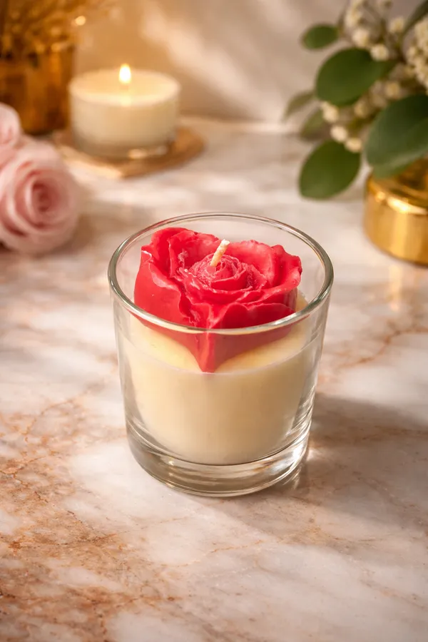 Red_And_White_Rose_Bloom_In_A_Glass_Candle_For_Home_Decor