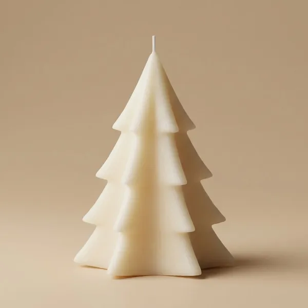 White_3_D_Christmas_Tree_Candle_For_Home_Decor