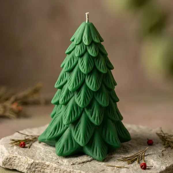 Green_Winter_Pine_Christmas_Tree_Candle_For_Home_Decor