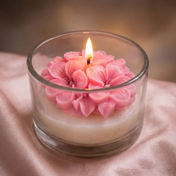 Pink_Cherry_Blossom_Flower_Candle_For_Home_Decor