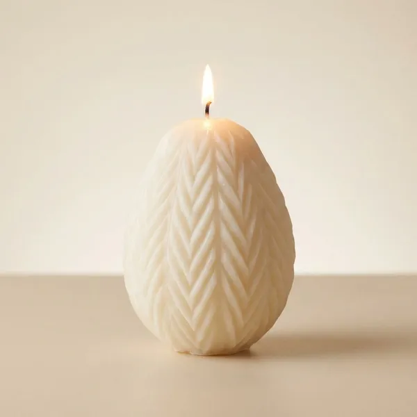 White_Ribbed_Easter_Egg_Pot_Candle_For_Home_Decor