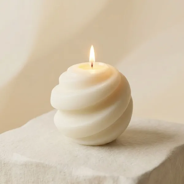 White_Swirl_Ball_Decorative_Candle_For_Home_Decor