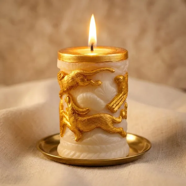 Yellow_Animal_Pillar_Candle_For_Home_Decor