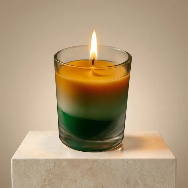 Green_And_Yellow_Tricolour_Glass_Candle_For_Home_Decor