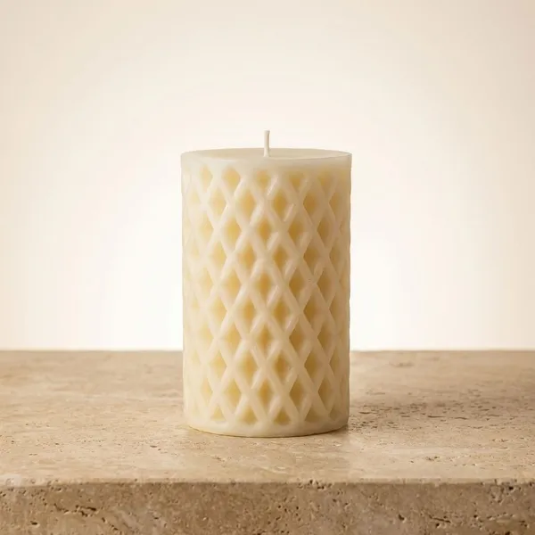 White_Bee_Hive_Pillar_Candle_For_Home_Decor