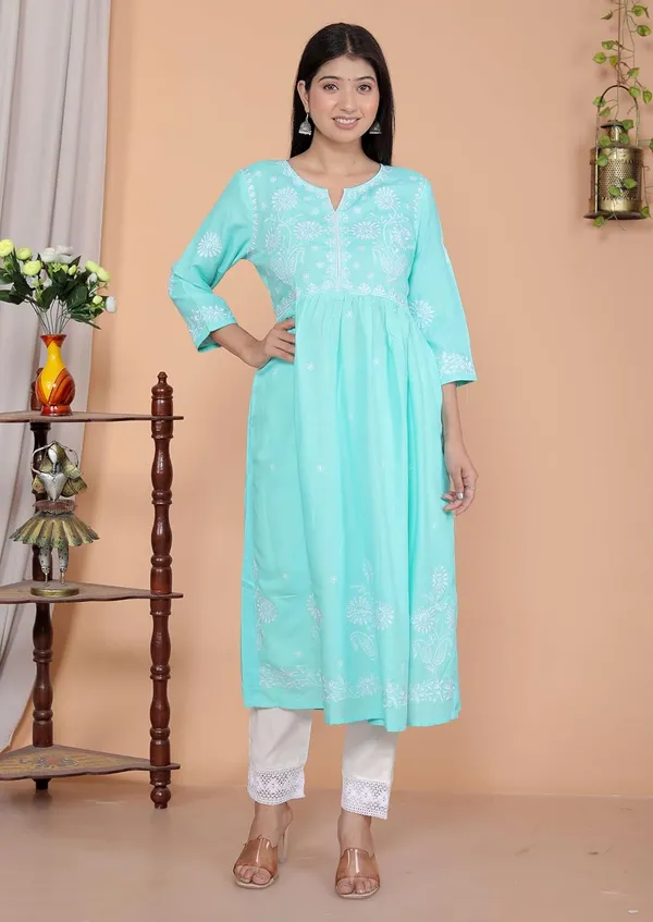 Women_S_Rayon_Embroidered_Anarkali_Kurti_With_Pant