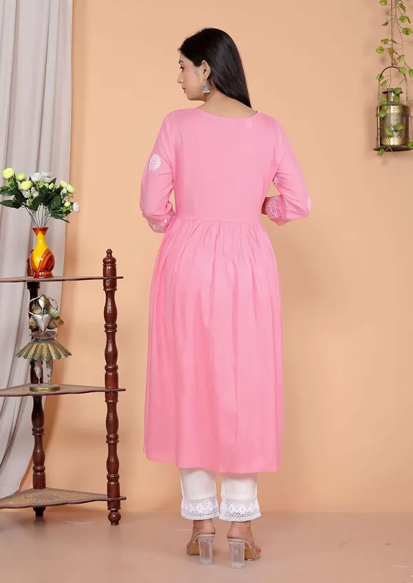Women_S_Rayon_Embroidered_Anarkali_Kurti_With_Pant