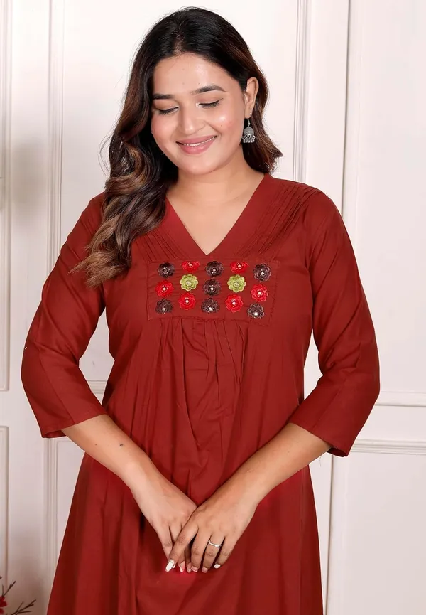 Women_S_Cotton_Embroidered_Anarkali_Kurti_With_Pant