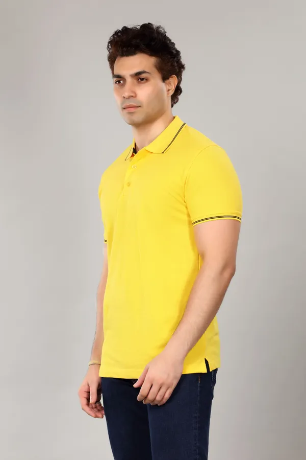 Yellow_Cotton_Collared_Polo_T_Shirt_For_Men