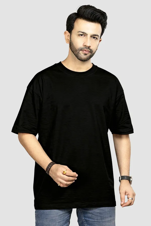 Black_Cotton_Casual_Loose_Fit_Streetwear_Oversized_T_Shirt_For_Men