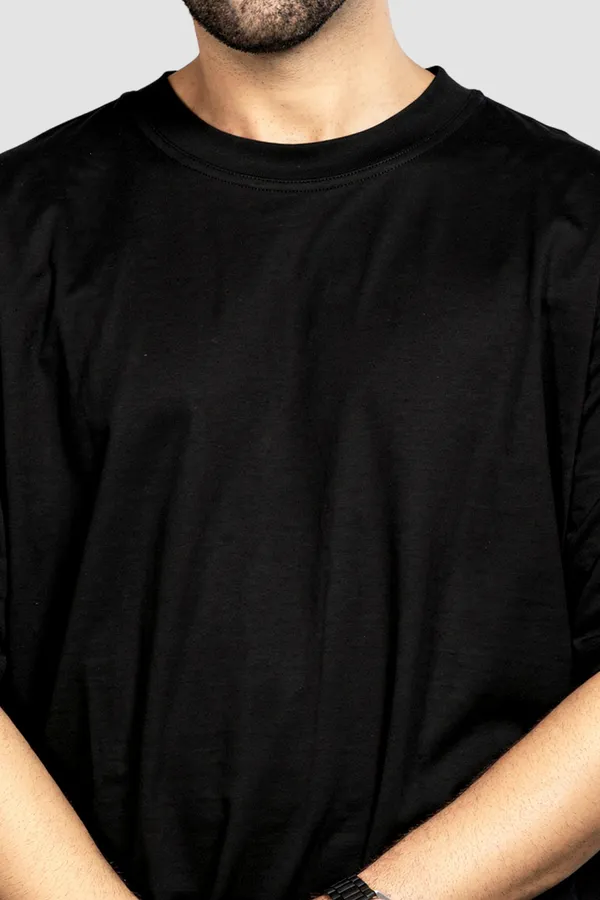 Black_Cotton_Casual_Loose_Fit_Streetwear_Oversized_T_Shirt_For_Men