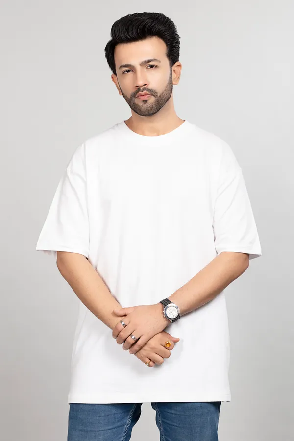 White_Cotton_Casual_Basic_Oversized_T_Shirt_For_Men