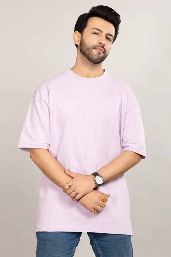 Pink_Cotton_Baggy_Fit_Casual_Wear_Oversized_T_Shirt_For_Men