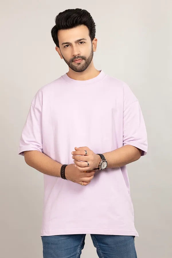 Pink_Cotton_Baggy_Fit_Casual_Wear_Oversized_T_Shirt_For_Men