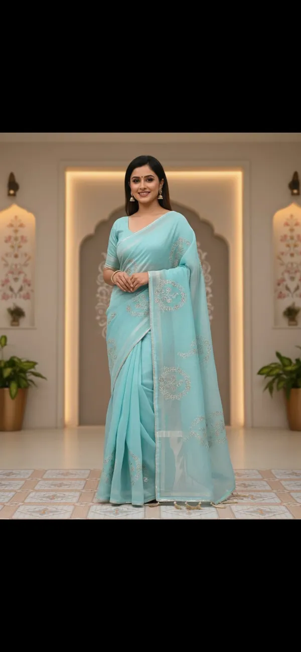 Firozi_Chiffon_Premium_Saree_For_Women