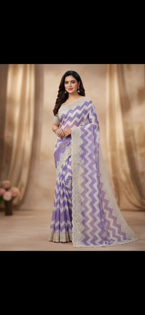 White_Chiffon_Premium_Saree_For_Women