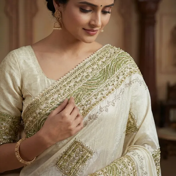 Blue_And_White_Chiffon_Premium_Saree_For_Women_Pack_Of_2