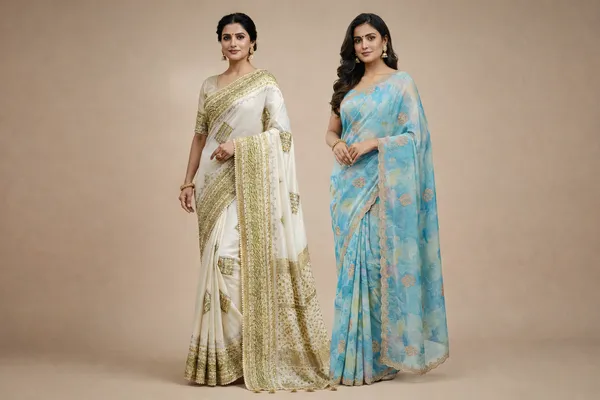 Blue_And_White_Chiffon_Premium_Saree_For_Women_Pack_Of_2