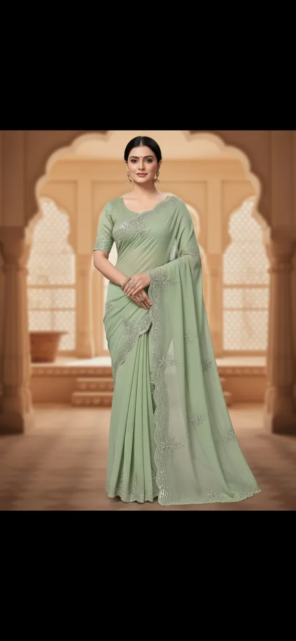 Pista_Georgette_Premium_Saree_For_Women