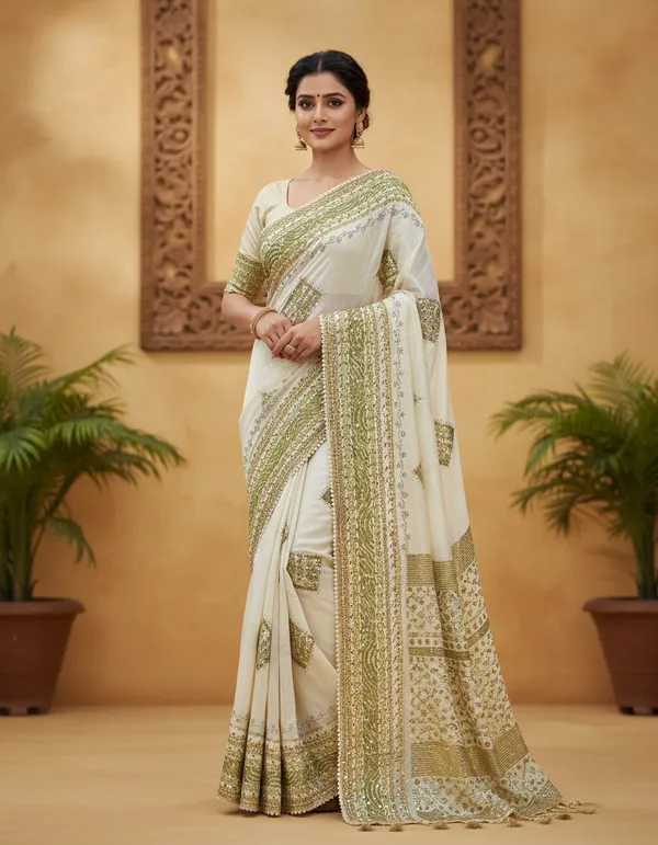 White_Chiffon_Premium_Saree_For_Women