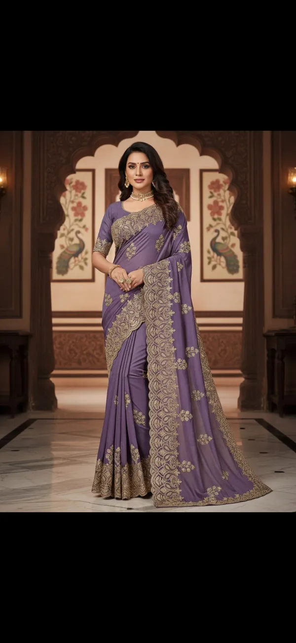 Purple_Georgette_Premium_Saree_For_Women