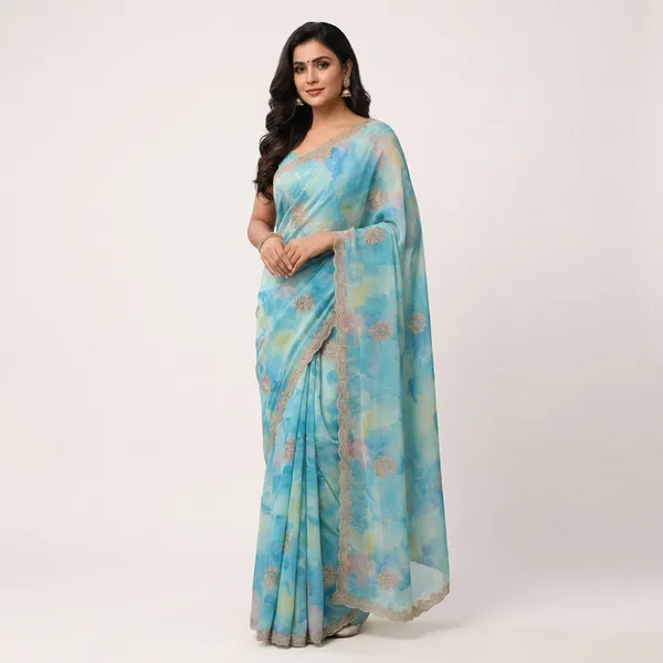 Blue_Chiffon_Premium_Saree_For_Women
